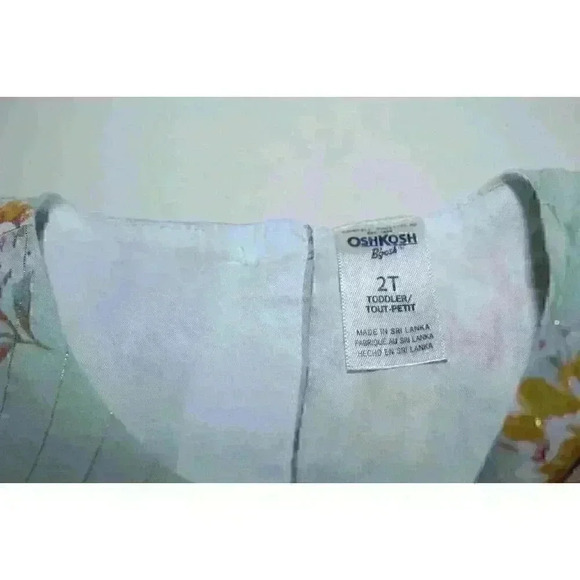 Oshkosh Floral Metallic Thread Ruffled Layered Boho Girls Toddlers Dress Size 2T - Picture 8 of 16